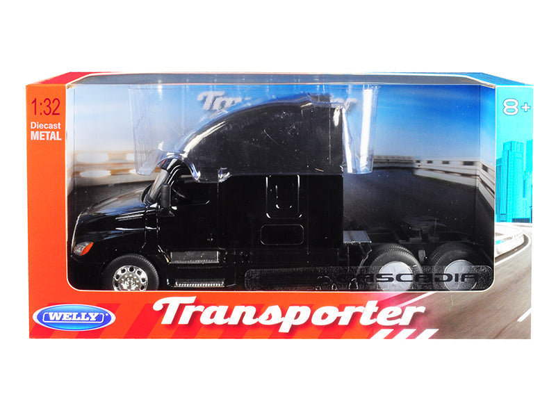 Freightliner Cascadia Truck Black 'Transporter' 1/32 Diecast Model by Welly